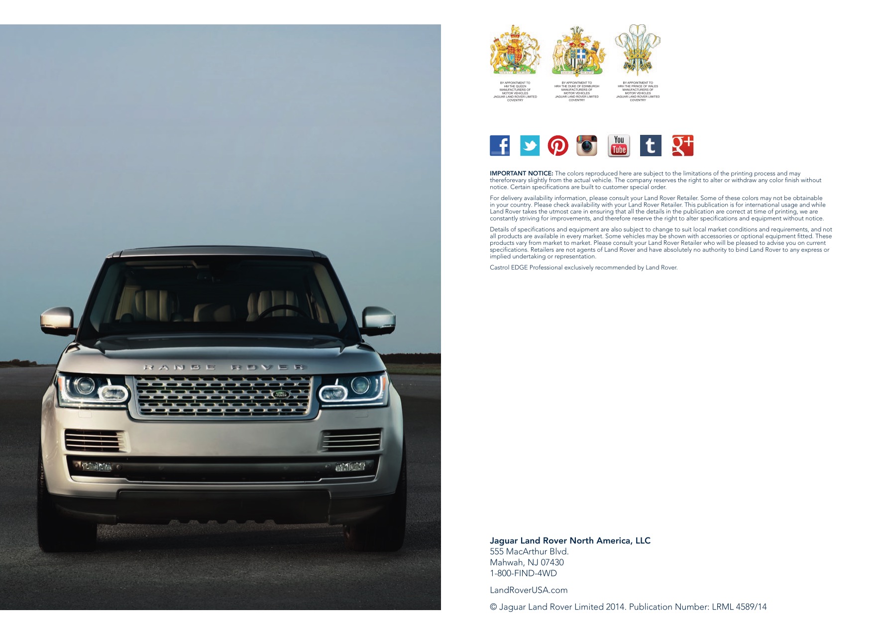 2015 Range Rover Brochure Page 73